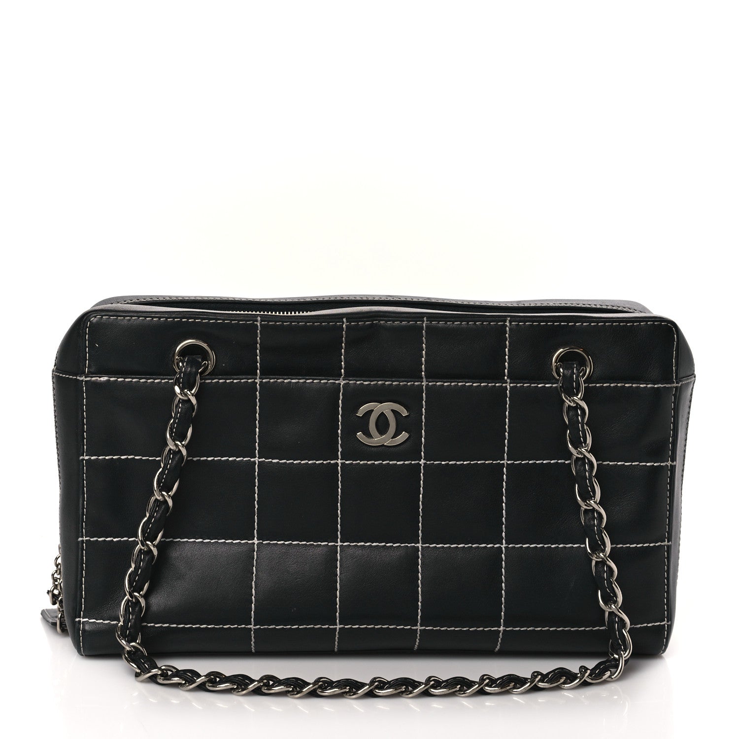 Chanel Lambskin Square Stitched Shoulder Bag Black 1 of 8