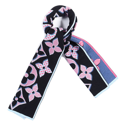 Louis Vuitton Wool Giant Pop Monogram Scarf Black Multicolor 1 of 3