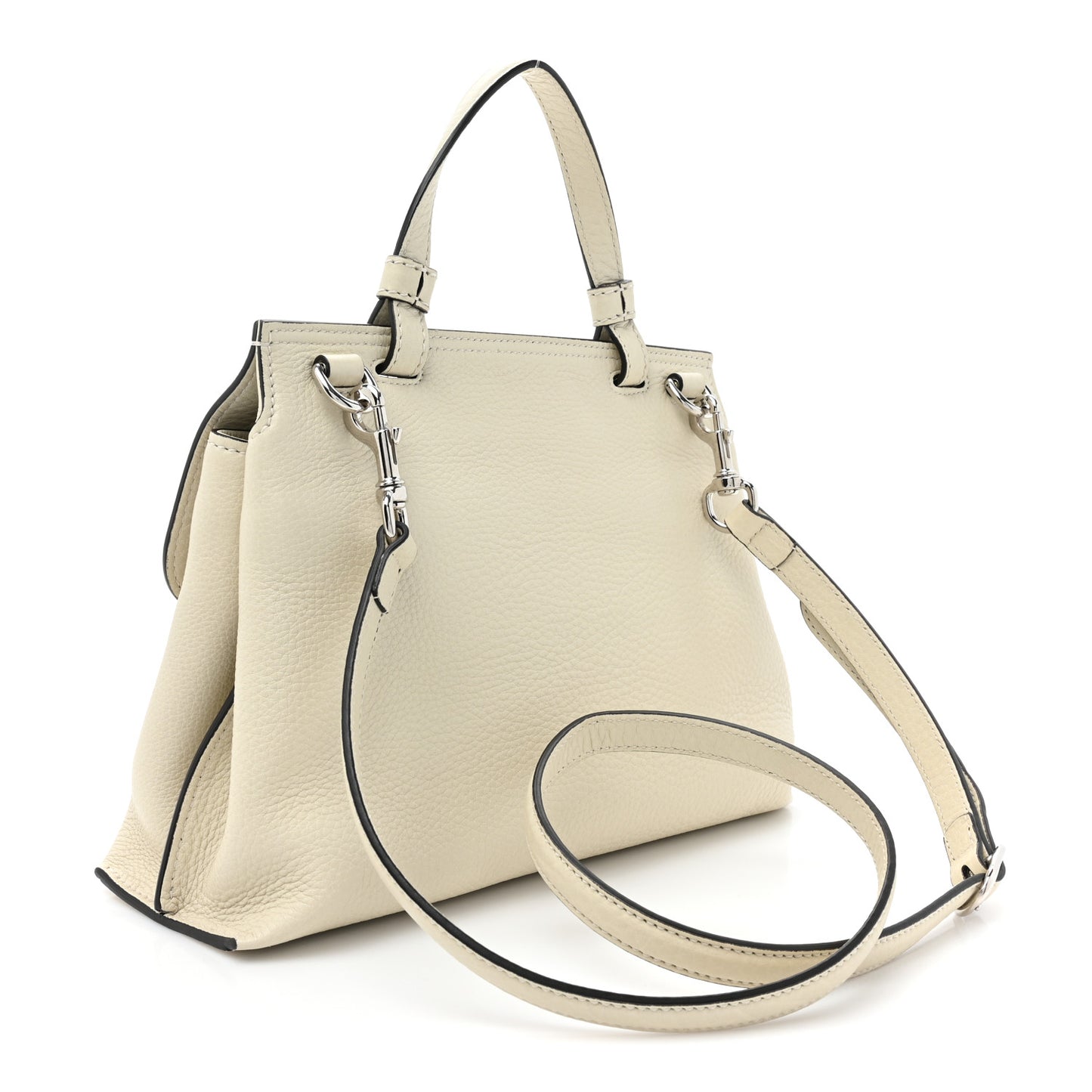 Cellarius Calfskin Small Bamboo Daily Top Handle Bag Mystic White