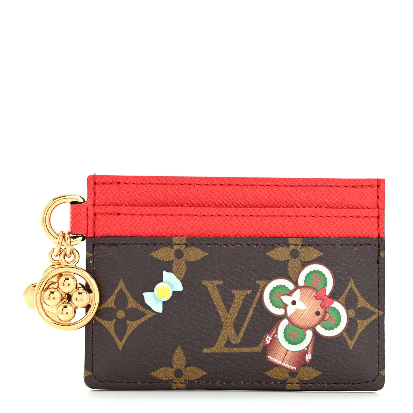 Monogram LV Charms 2024 Christmas Animation Candy Factory Card Holder Candy Red Candy Red