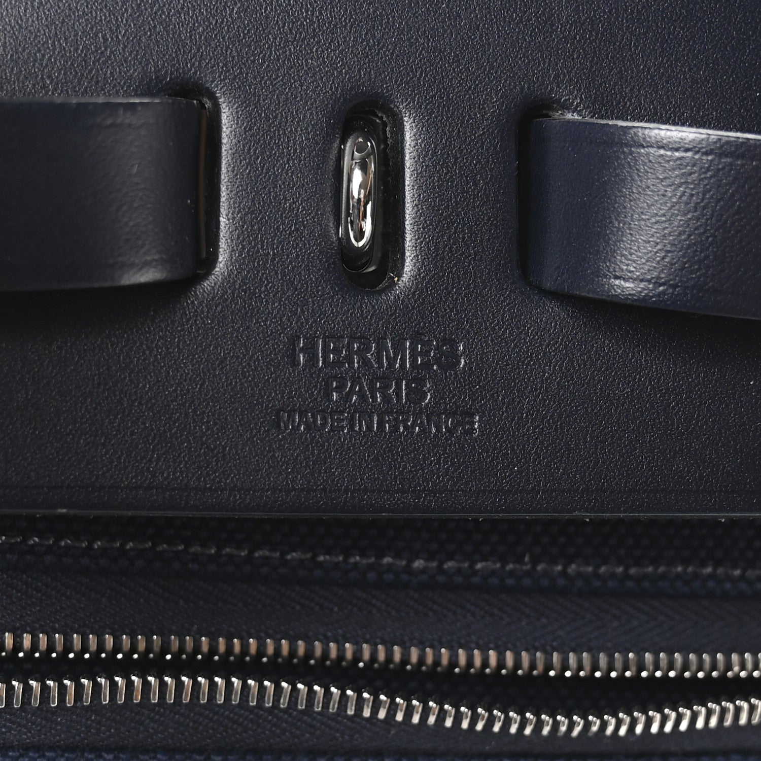 Hermes Military Toile Vache Hunter Herbag a Dos Zip Retourne Backpack Bleu Marine Bleu Indigo 7 of 11