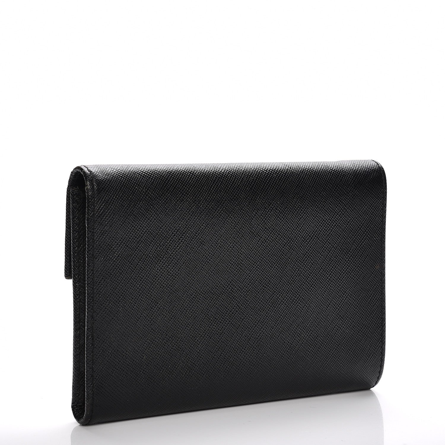 Prada Saffiano Triangle Flap Wallet Nero Black 3 of 9