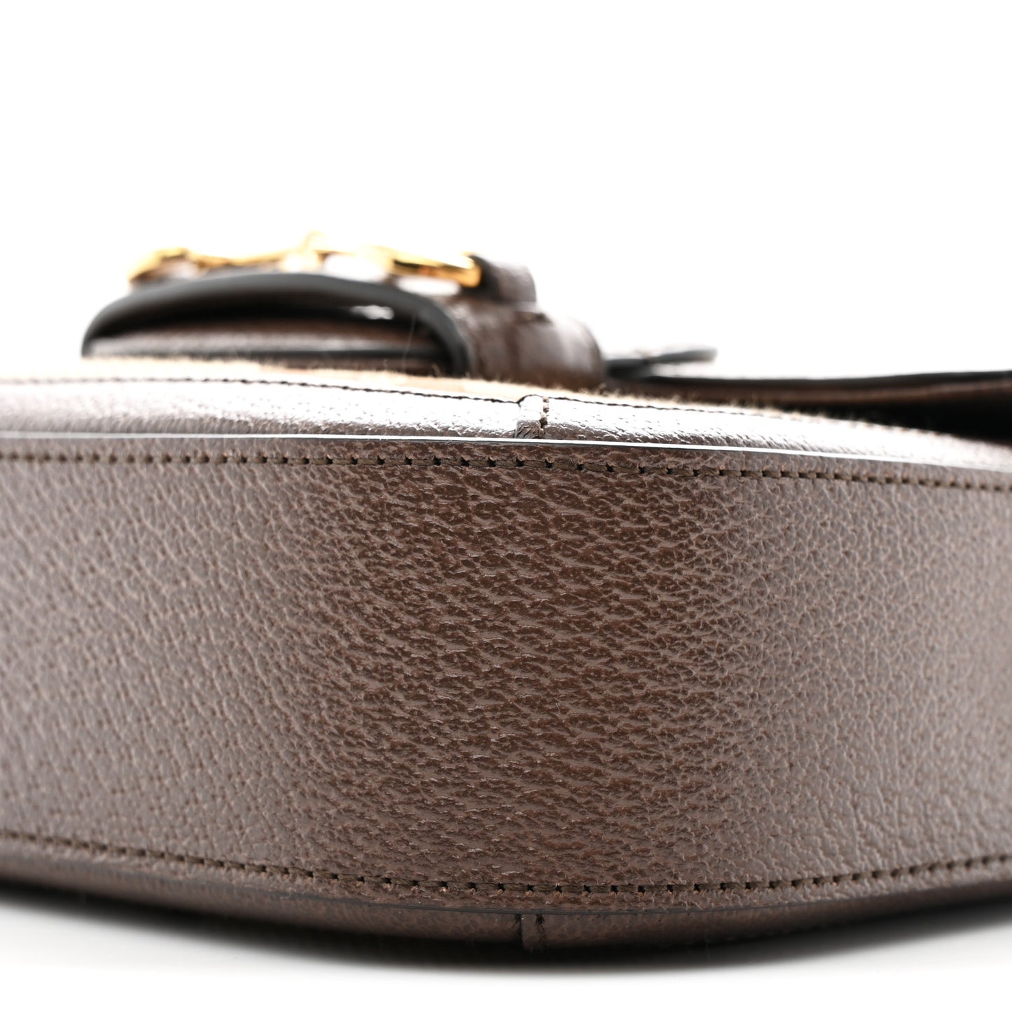 Monogram Jumbo GG Textured Dollar Calfskin Web Mini Horsebit 1955 Shoulder Bag Camel Ebony New Acero