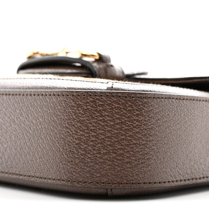 Gucci Monogram Jumbo GG Textured Dollar Calfskin Web Mini Horsebit 1955 Shoulder Bag Camel Ebony New Acero 10 of 10