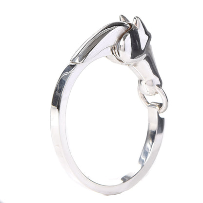 Hermes Sterling Silver PM Galop Bracelet LG 4 of 7