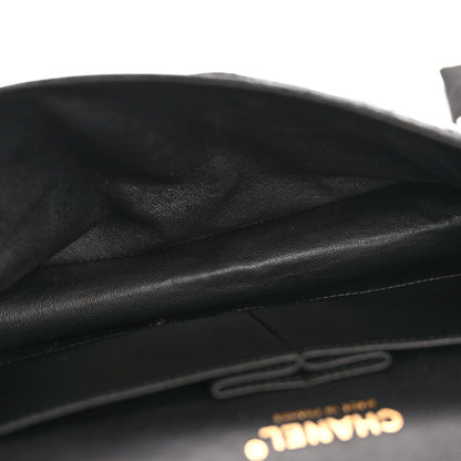 Chanel Metallic Brocade Quilted Medium Double Flap Dark Grey 4 of 10