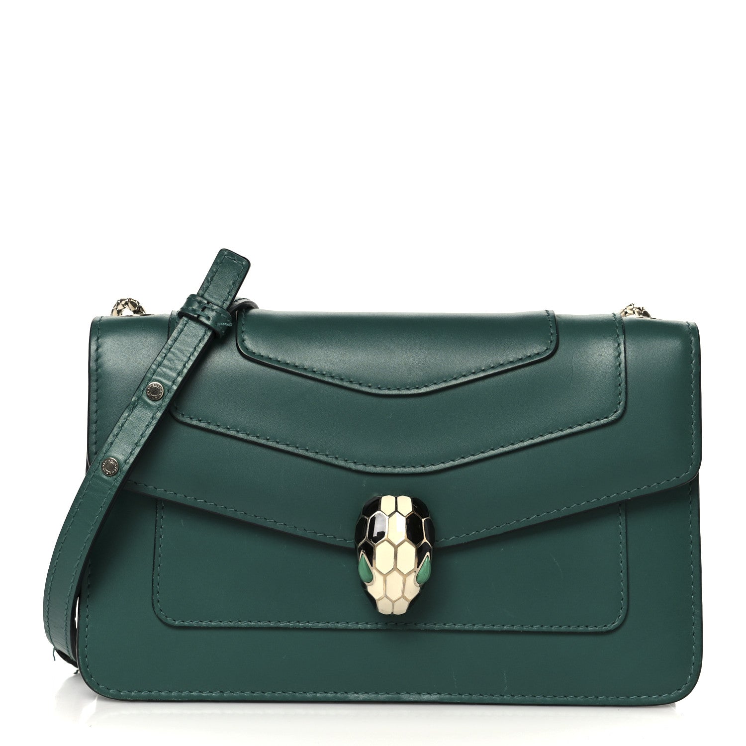 Bulgari Calfskin Serpenti Forever Crossbody Bag Emerald Green 1 of 10