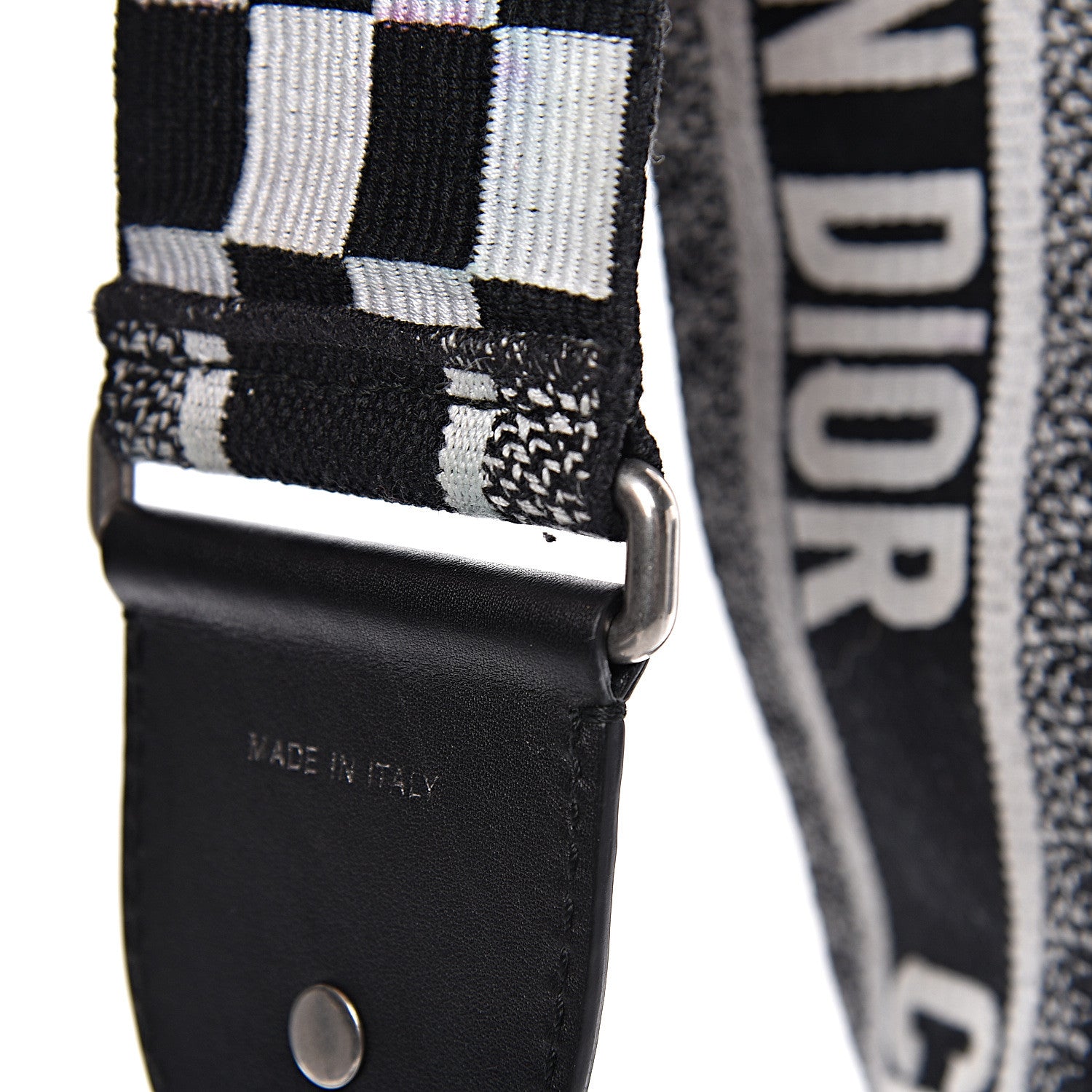 Christian Dior Canvas Embroidered Shoulder Strap Black White 11 of 11