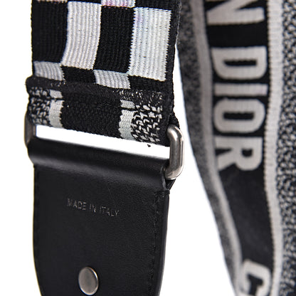 Christian Dior Canvas Embroidered Shoulder Strap Black White 11 of 11