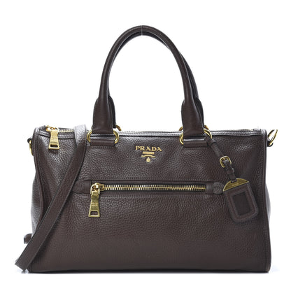 Prada Vitello Daino Shopping Satchel Caffe 1 of 15