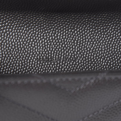Saint Laurent Grain De Poudre Matelasse Chevron Small Monogram Envelope Wallet Earth 7 of 9