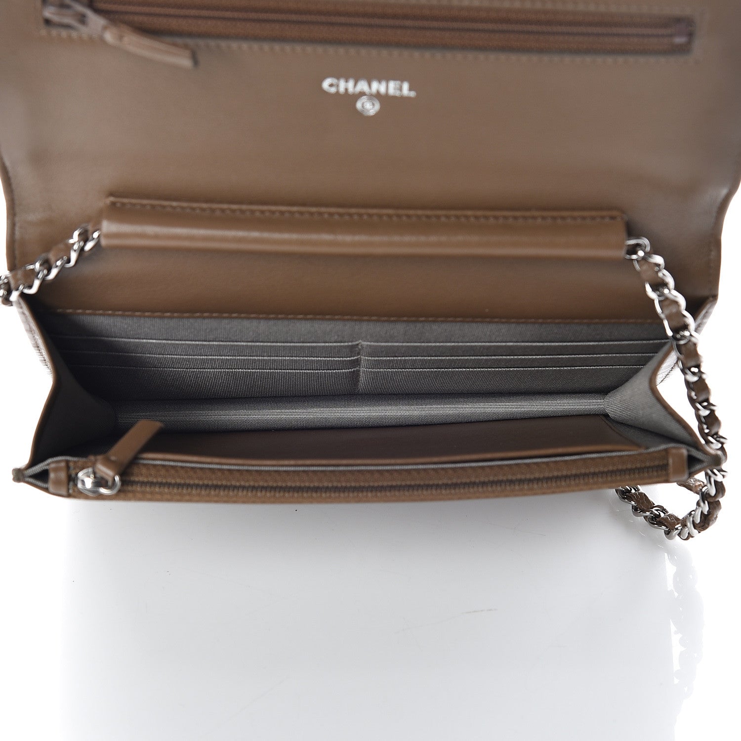 Chanel Caviar Timeless CC Wallet On Chain WOC Brown 5 of 13