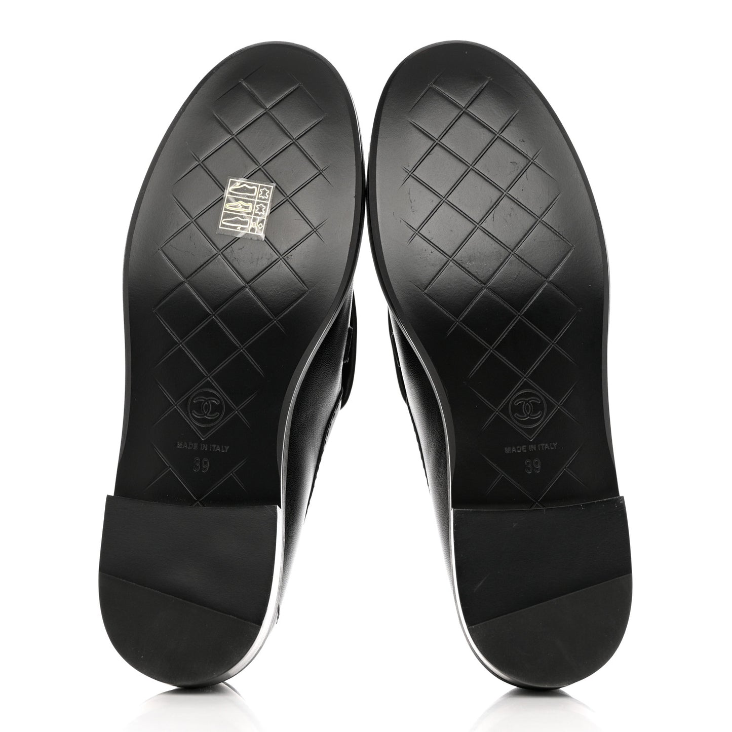 Lambskin Quilted CC Turnlock Loafers 39 Black