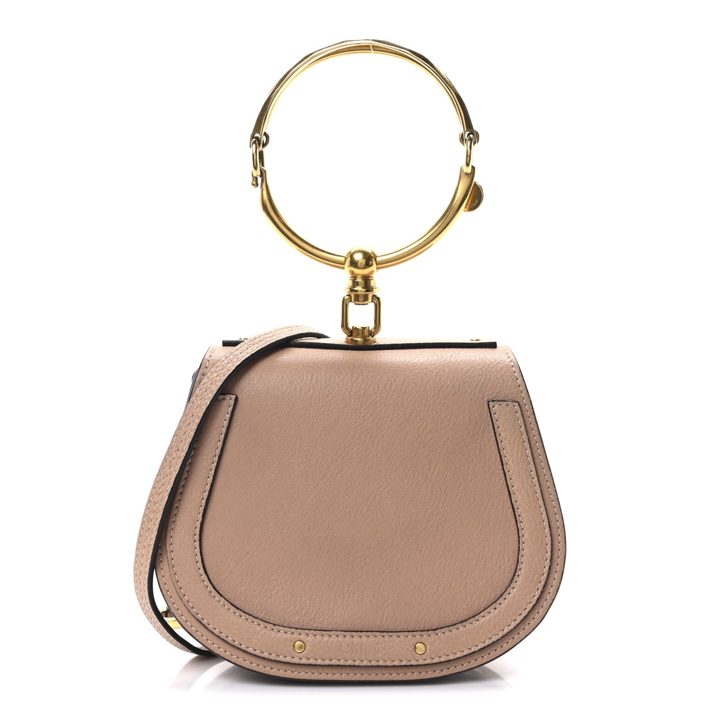 Calfskin Suede Nile Bracelet Bag Biscotti Beige