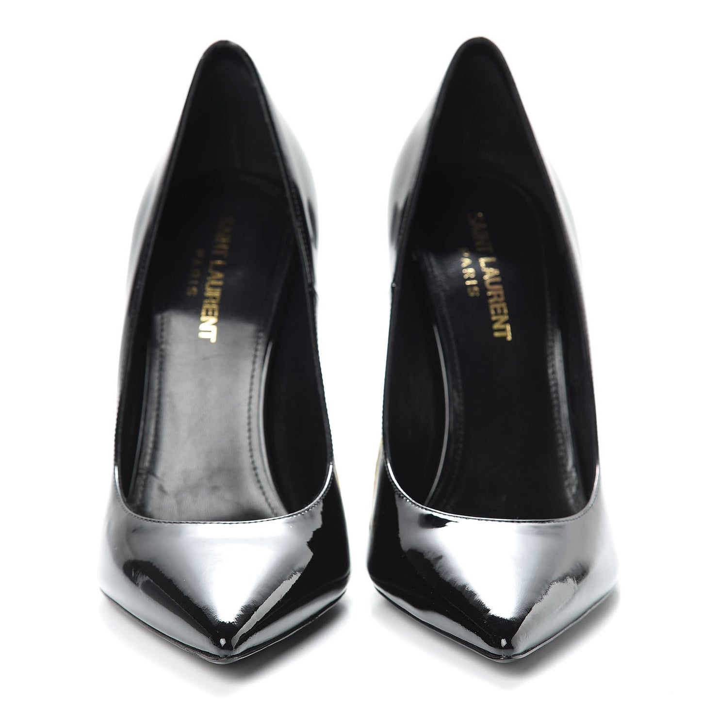 Patent Calfskin Opyum 110 Pumps 38 Black Gold