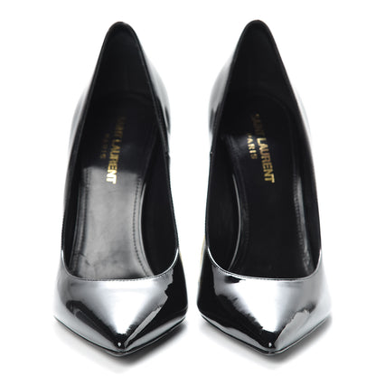 Saint Laurent Patent Calfskin Opyum 110 Pumps 38 Black Gold 2 of 8