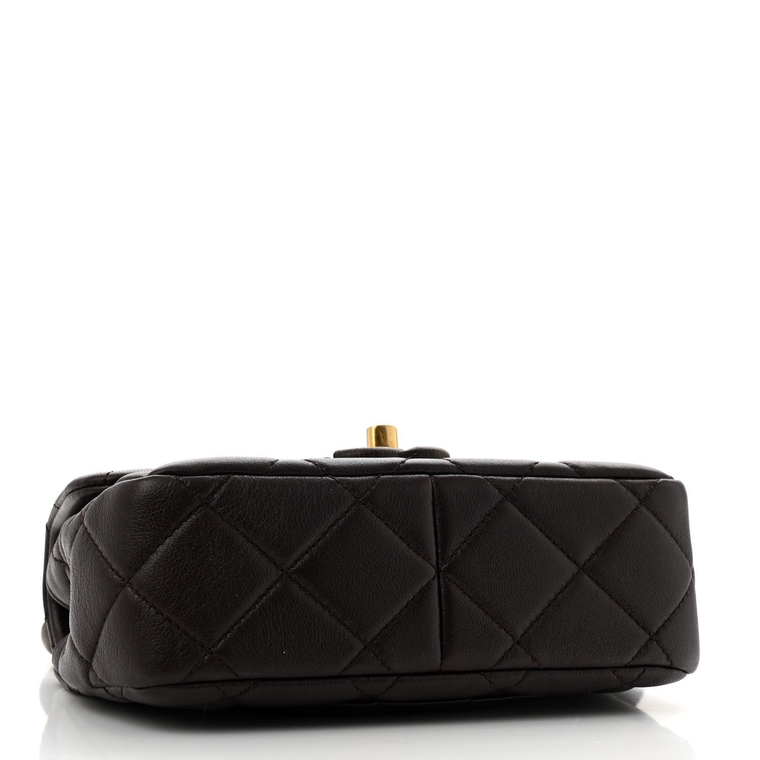 Chanel Lambskin Wenge Quilted Mini Fashion Wood Square Flap Dark Purple 4 of 10