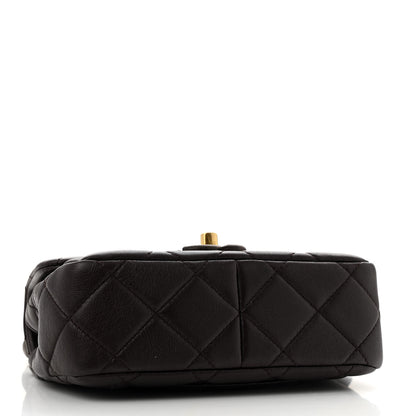 Chanel Lambskin Wenge Quilted Mini Fashion Wood Square Flap Dark Purple 4 of 10
