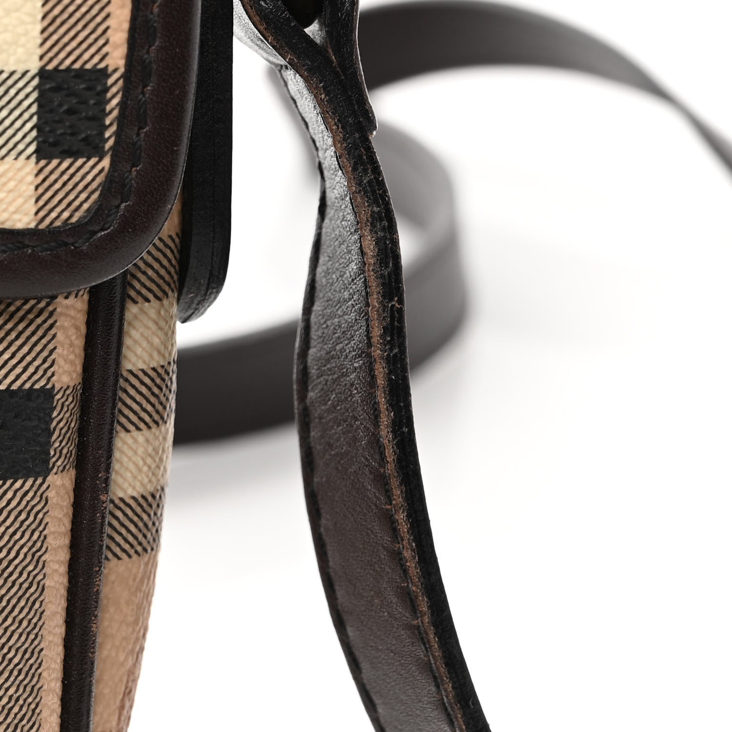 Burberry Haymarket Check Buckle Crossbody Bag Dark Brown 10 of 10