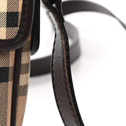 Burberry Haymarket Check Buckle Crossbody Bag Dark Brown 10 of 10