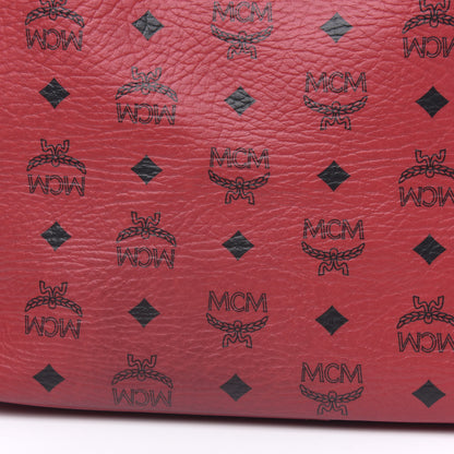 MCM Visetos Medium Liz Reversible Shopper Tote Ruby Red 11 of 13