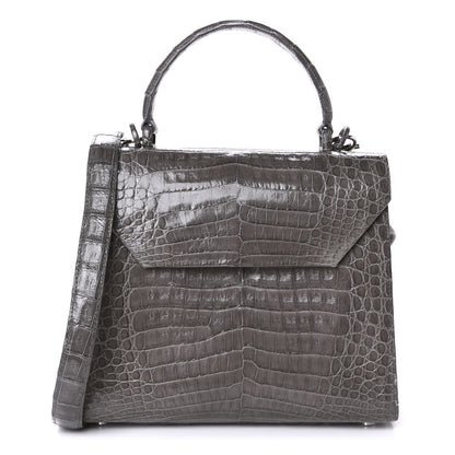 Nancy Gonzalez Crocodile Top Handle Shoulder Bag Grey 1 of 12