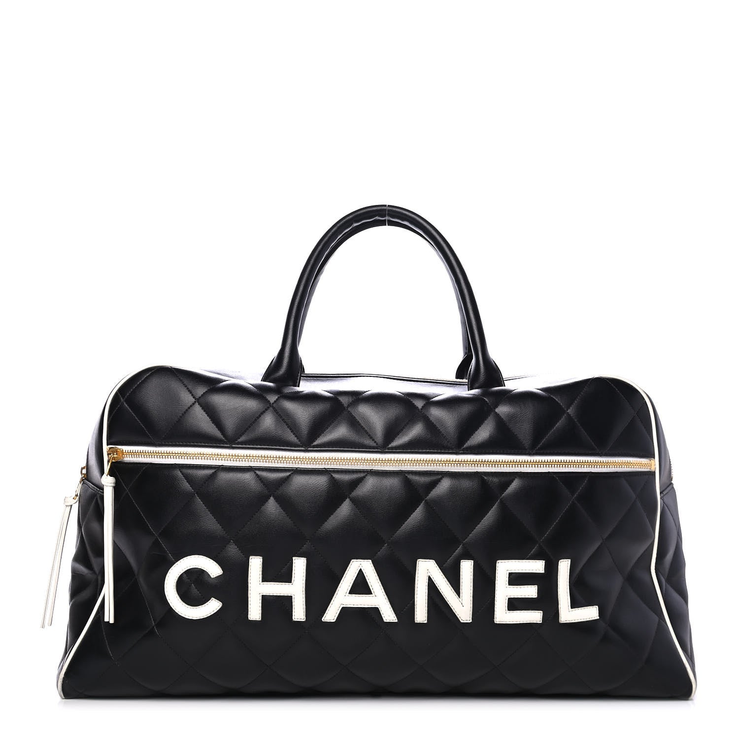 Chanel Calfskin Quilted Large Bowler Black 1 of 4