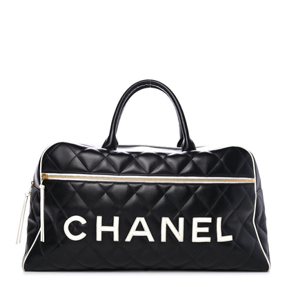 Chanel Calfskin Quilted Large Bowler Black 1 of 4
