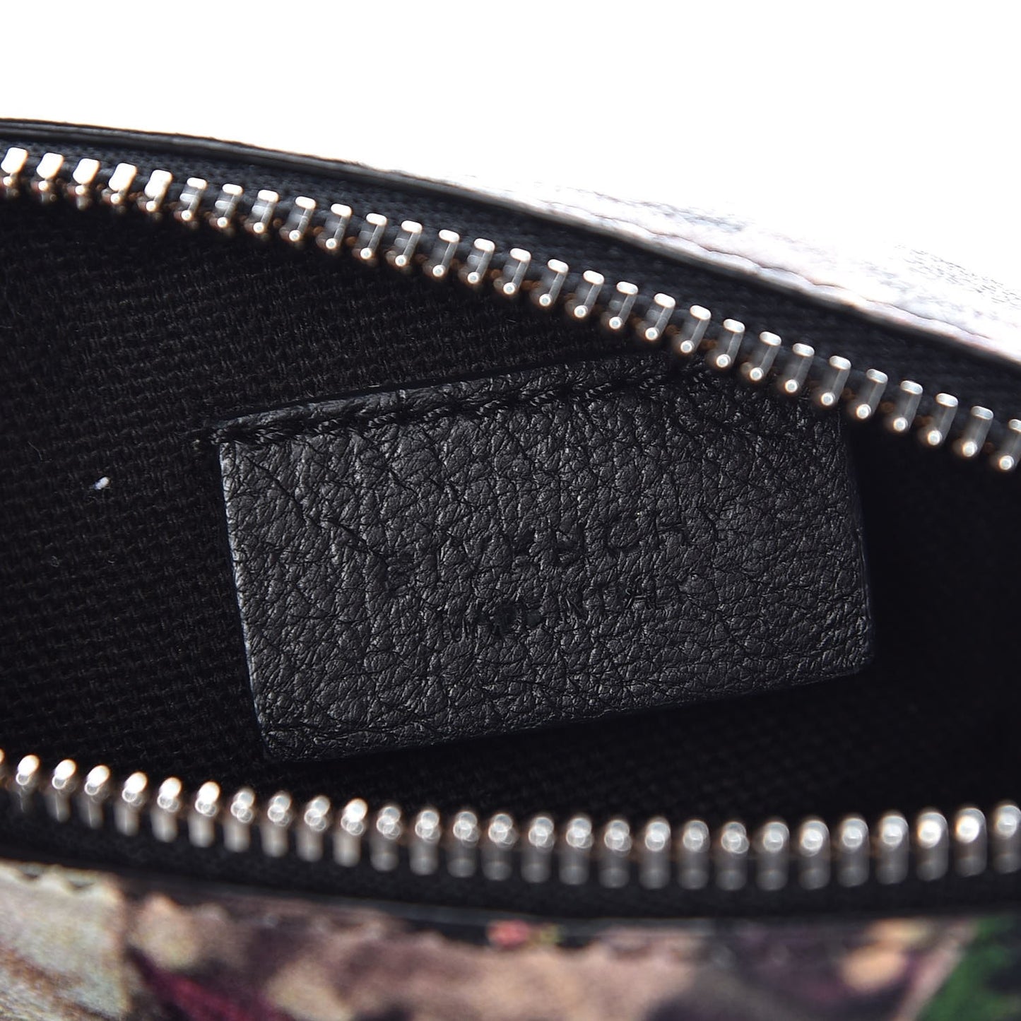 Lambskin Roses Camouflage Print Pandora Wristlet Black