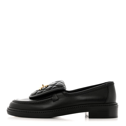 Chanel Lambskin Quilted CC Turnlock Loafers 36.5 Black 1 of 9