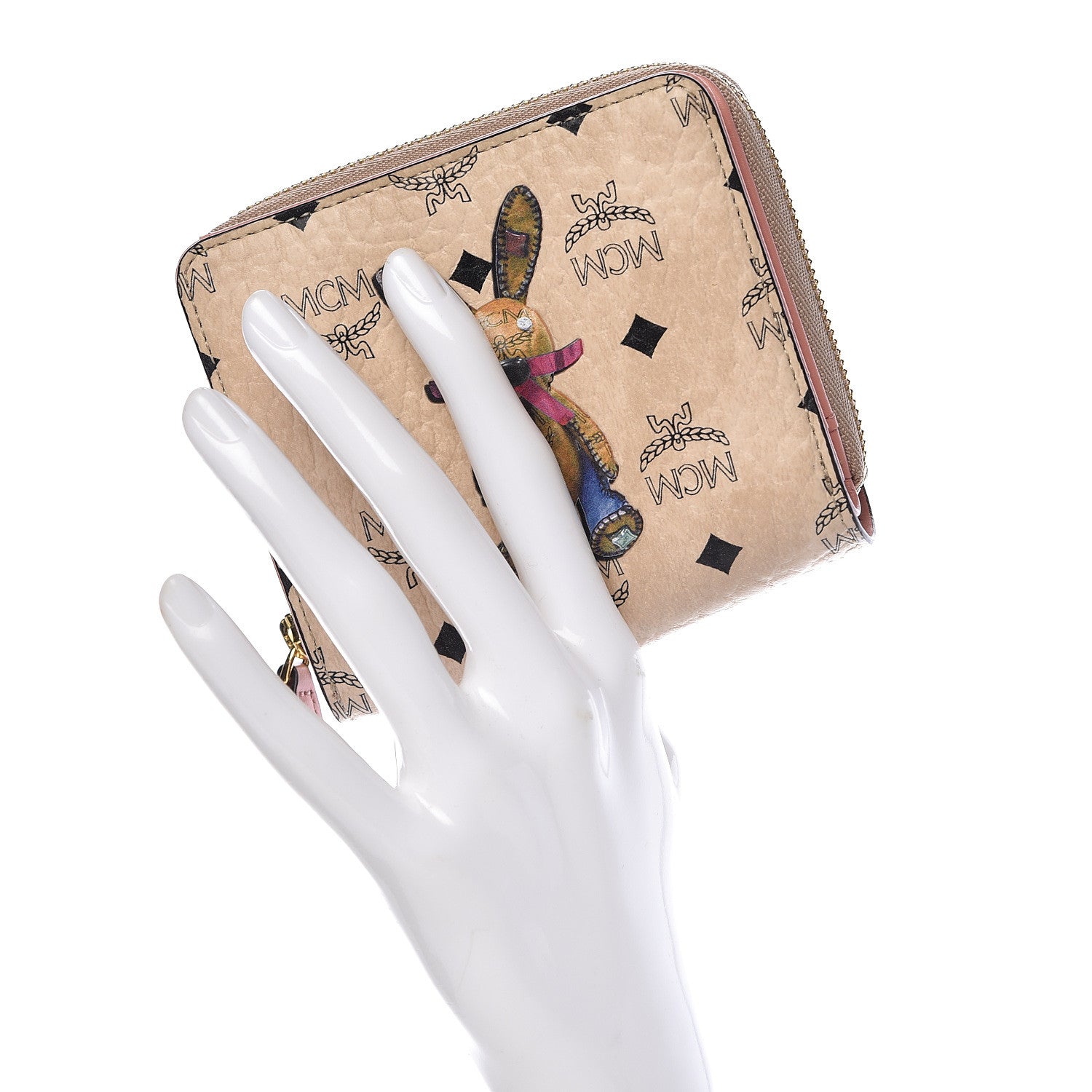 MCM Visetos Rabbit Zip Around Wallet Pink 475826 – FASHIONPHILE