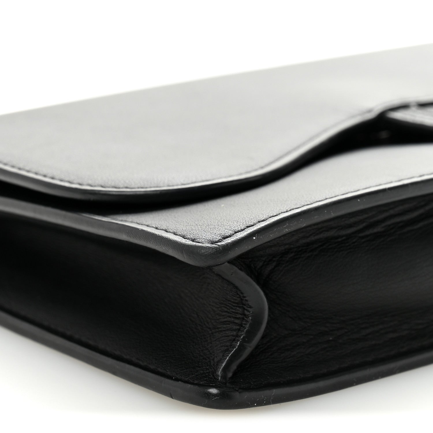 Christian Dior Ultra Matte Calfskin Saddle Chain Pouch Black 9 of 10