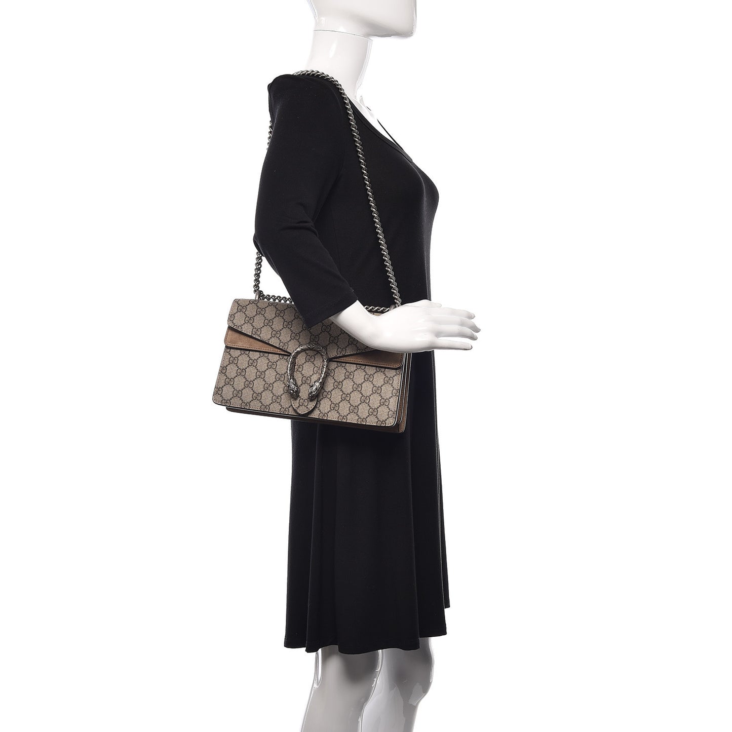 GG Supreme Monogram Small Dionysus Shoulder Bag Taupe