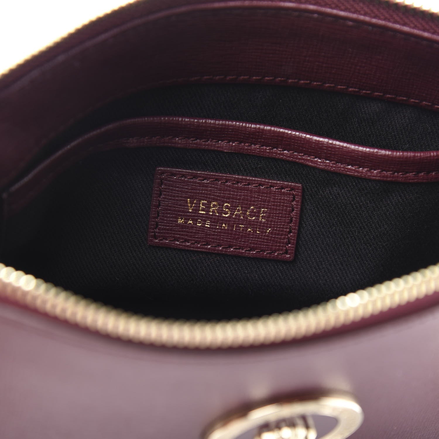 Versace Saffiano Medusa Tribute Shoulder Bag Burgundy 8 of 10