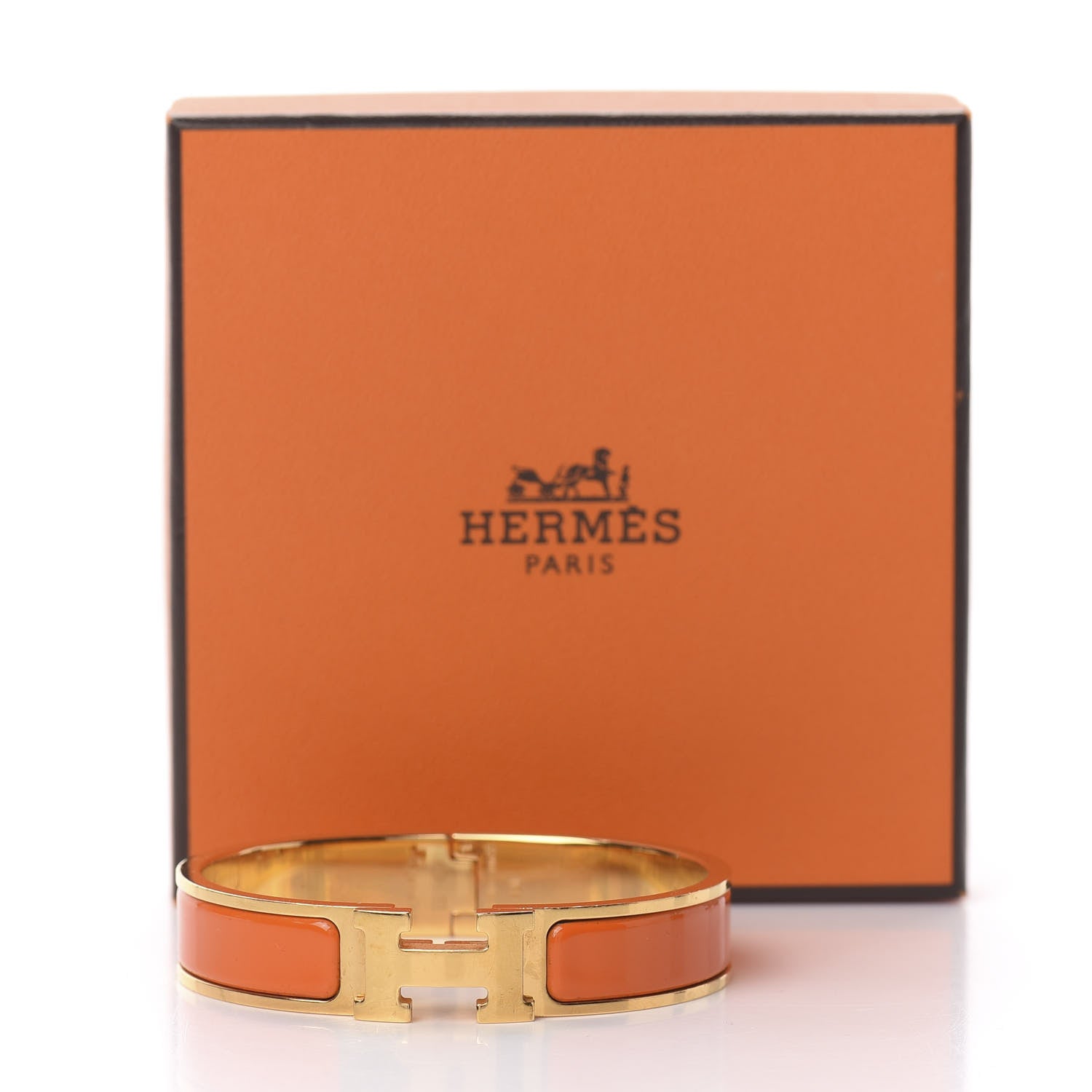 Hermes Enamel Narrow Clic Clac H Bracelet PM Orange 5 of 5