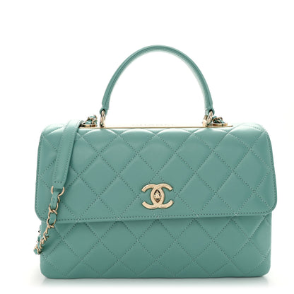 Chanel Lambskin Quilted Medium Trendy CC Flap Dual Handle Bag Light Green 1 of 10