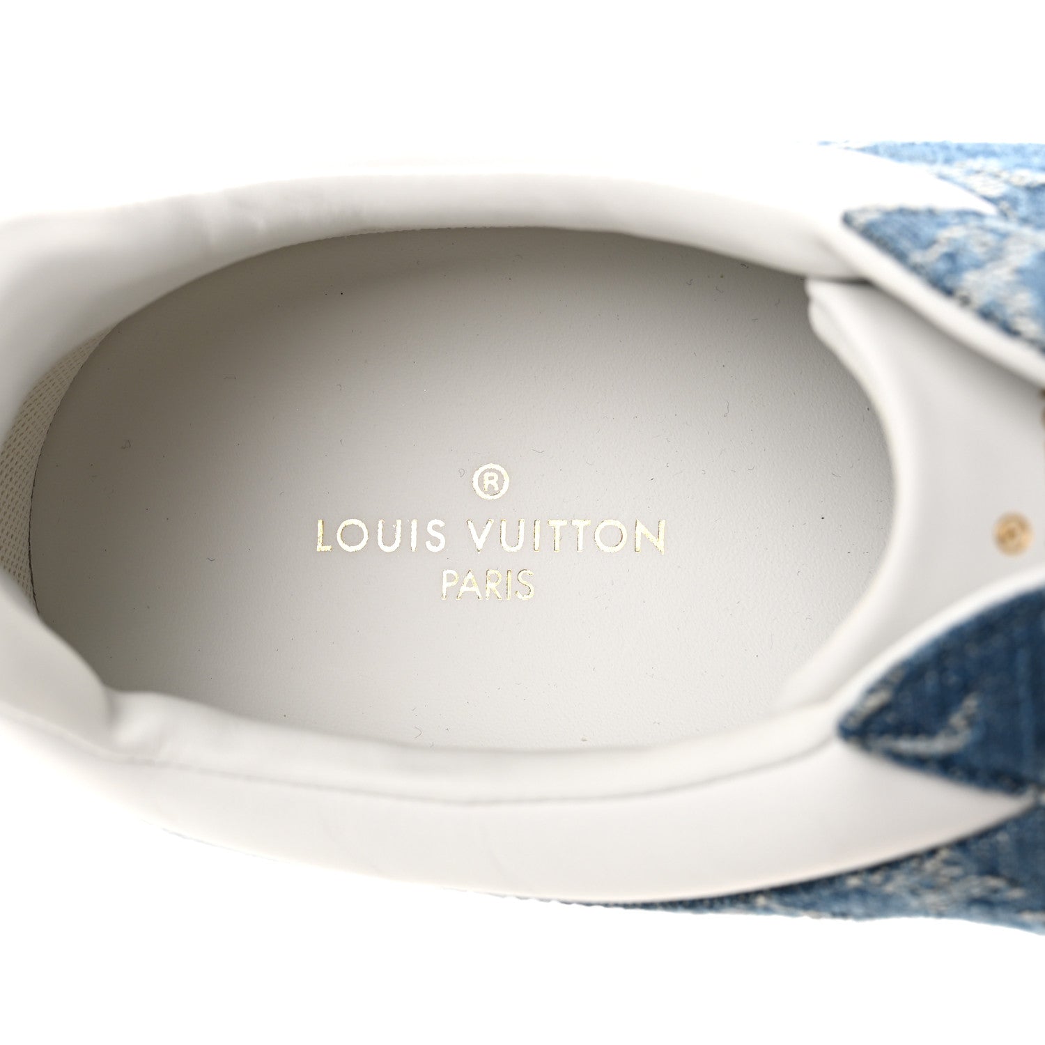 Louis Vuitton Denim Monogram Mens Luxembourg Sneakers 10 Bleu Jeans Blue 8 of 9
