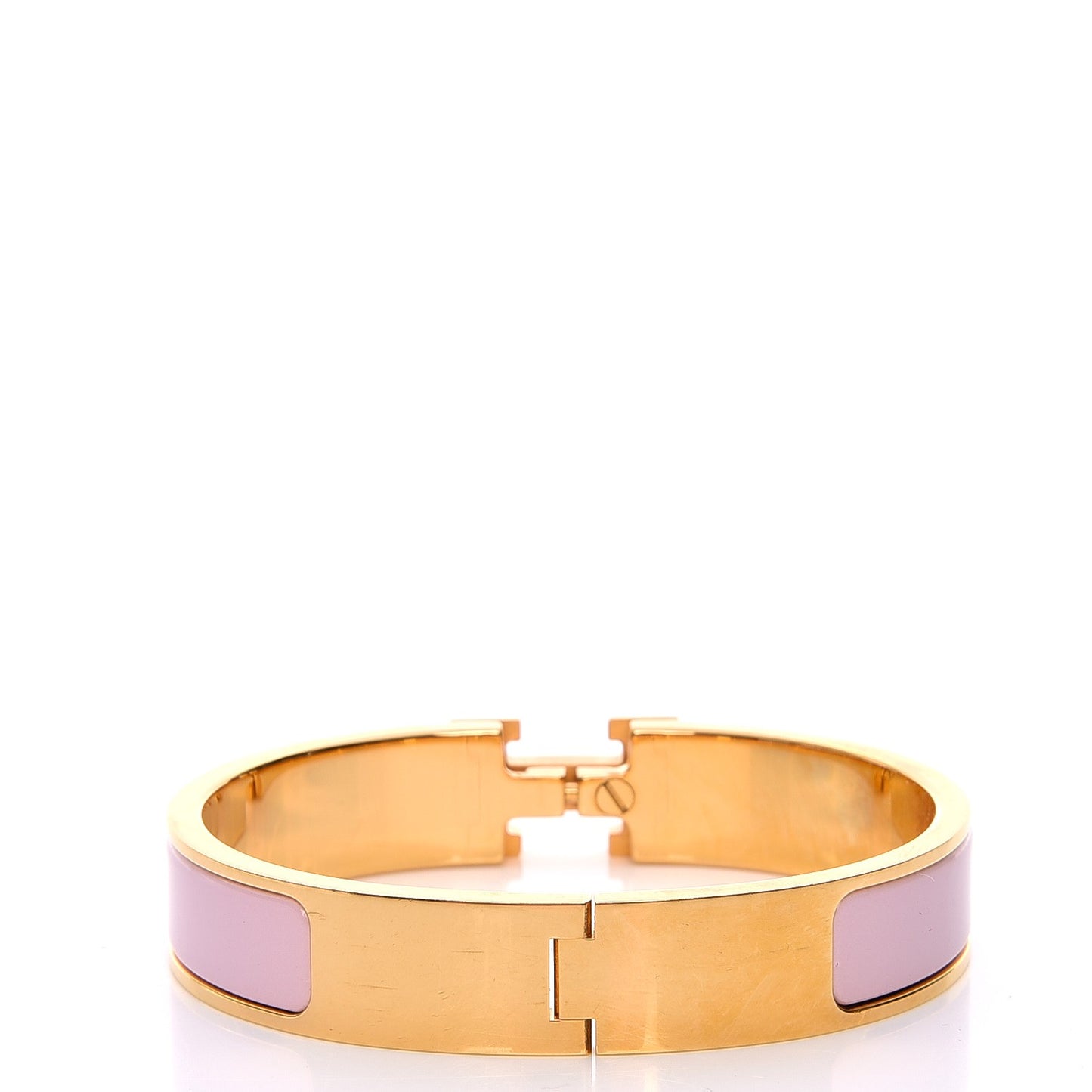 Enamel Narrow Clic Clac H Bracelet PM Rose Dragee