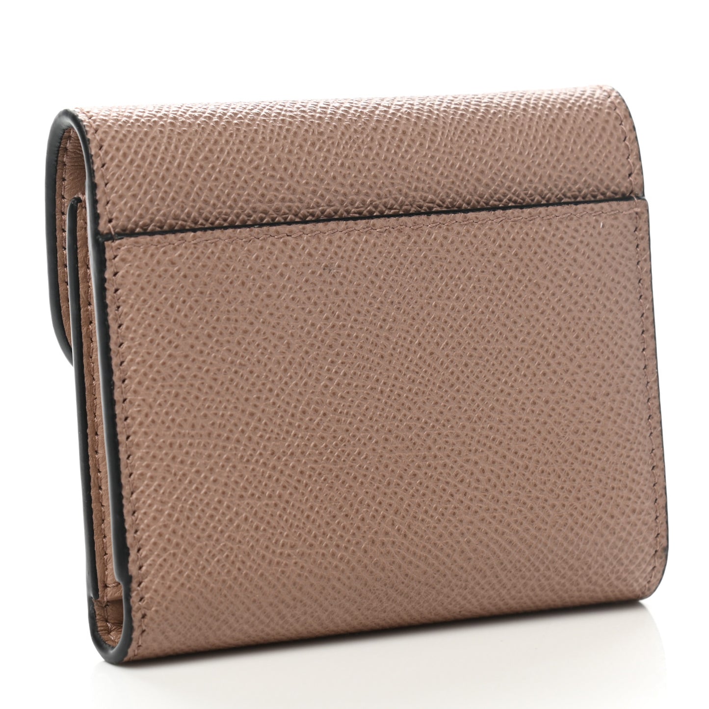 Grained Calfskin Saddle Lotus Wallet Blush