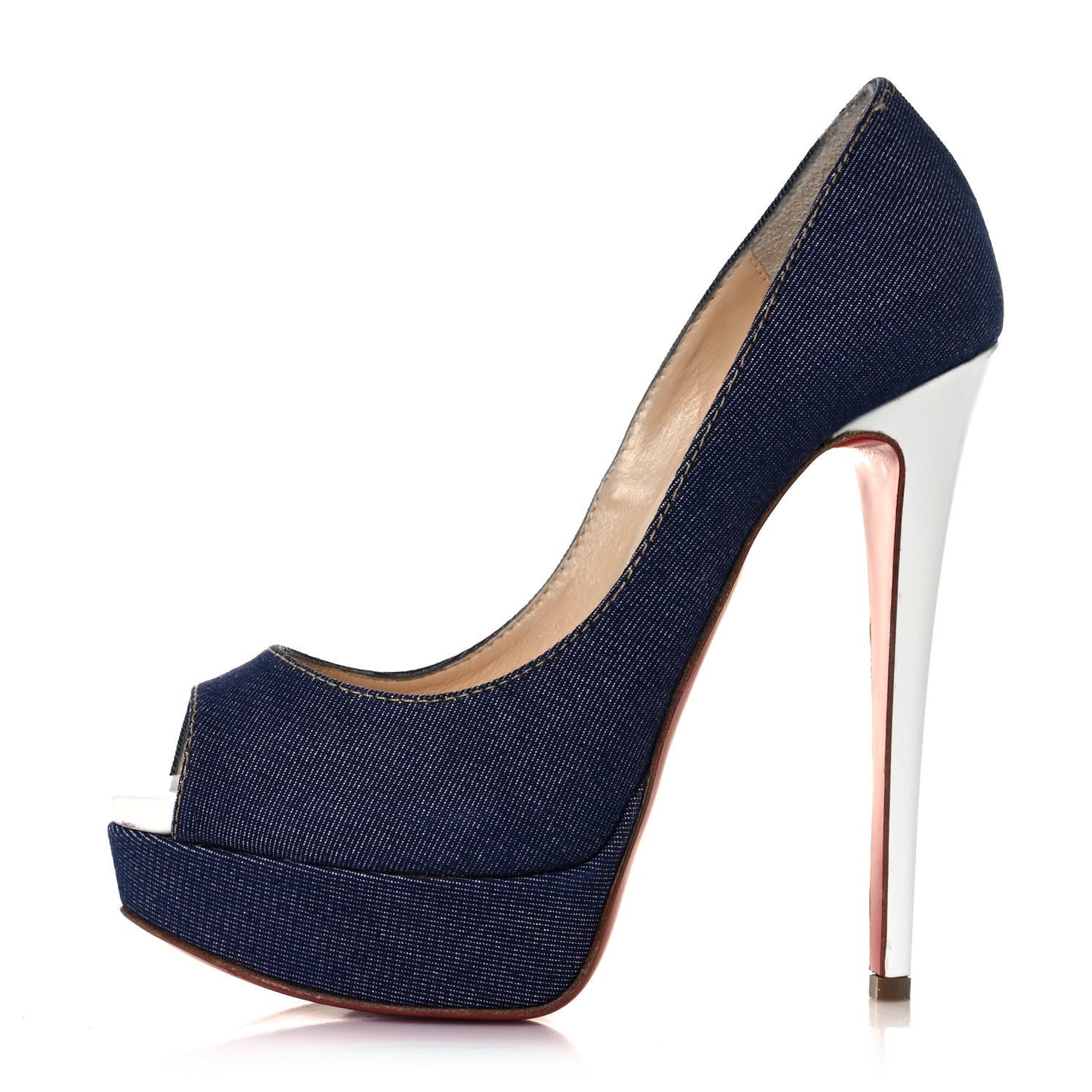 Denim Lady Peep Spikes 150 Pumps 37.5 Blue Arancio