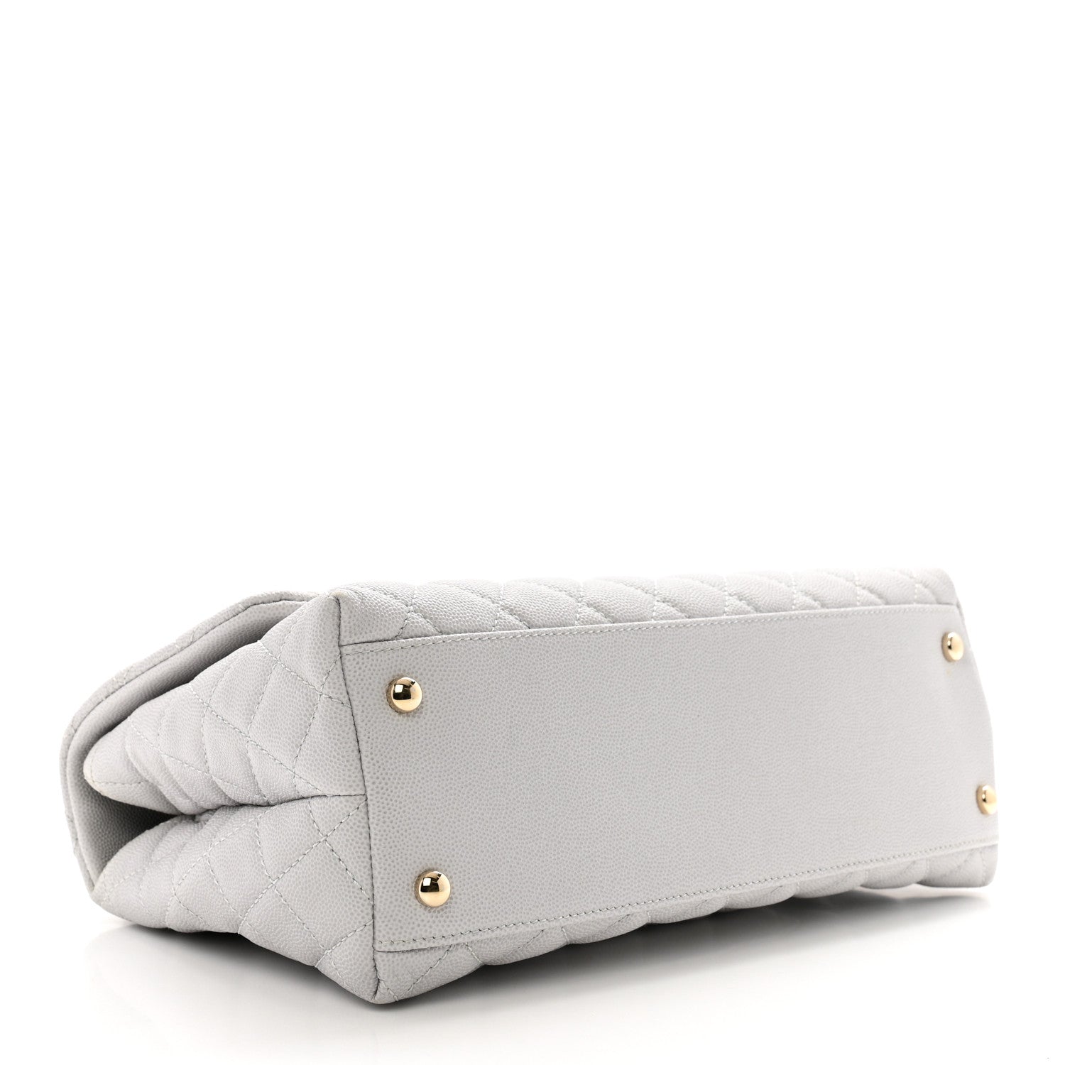 Chanel Caviar Quilted Small Coco Handle Flap Light Grey 4 of 10