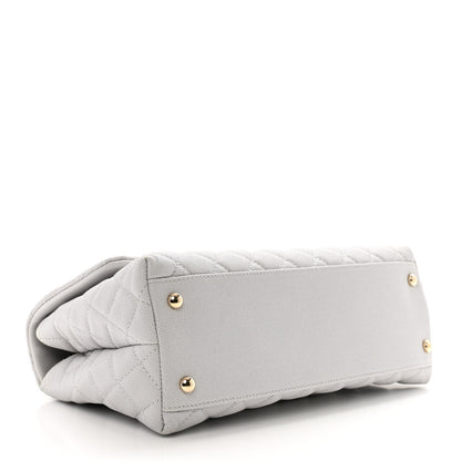 Chanel Caviar Quilted Small Coco Handle Flap Light Grey 4 of 10