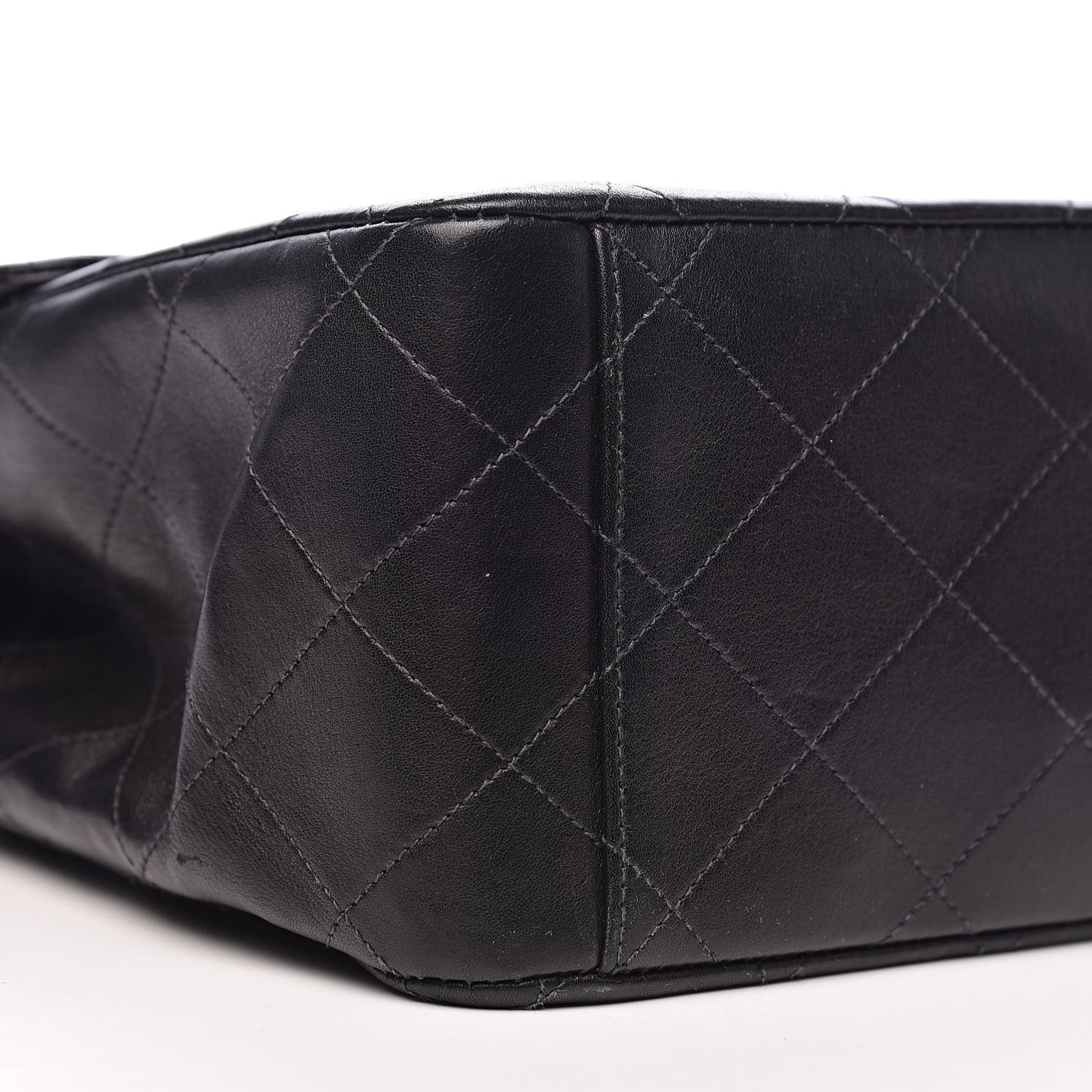 Lambskin Quilted XL Jumbo Single Flap Black
