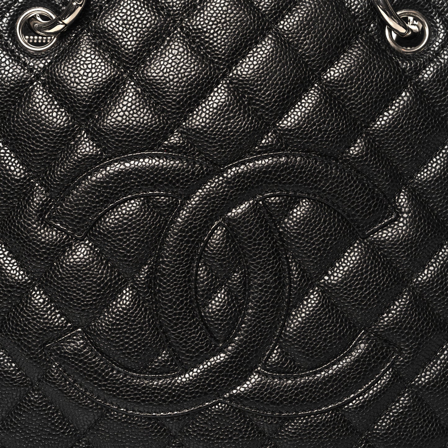 Caviar Quilted Grand Shopping Tote GST Black