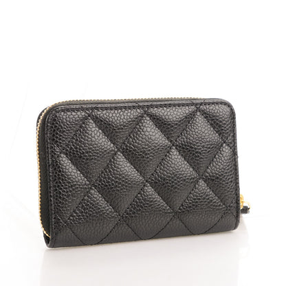 Chanel Caviar Quilted Zip Coin Purse Black 3 of 7