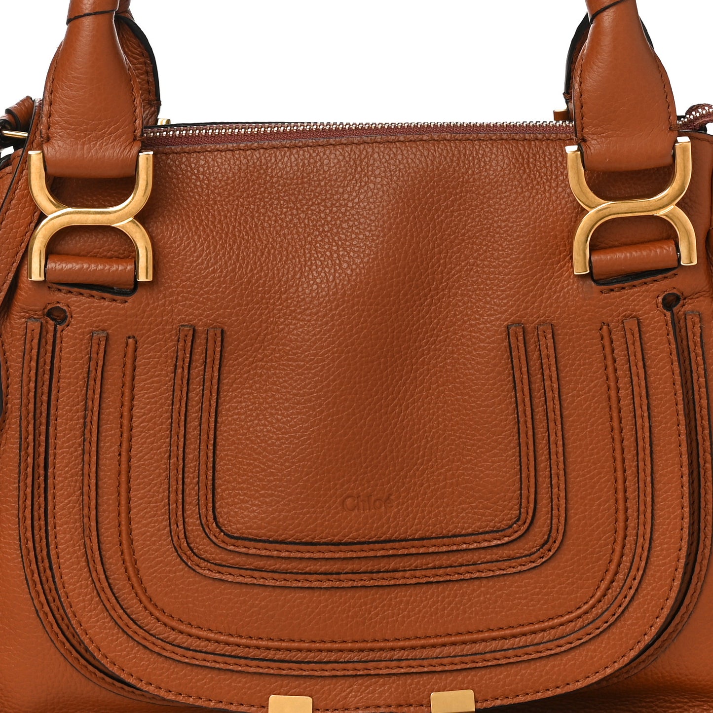 Calfskin Small Marcie Satchel Tan