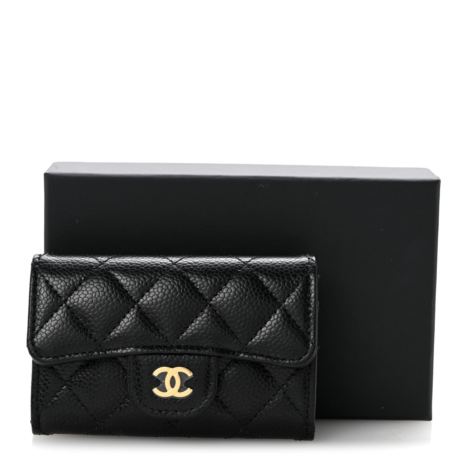 Chanel Caviar Quilted Flap Card Holder Wallet Black 10 of 10