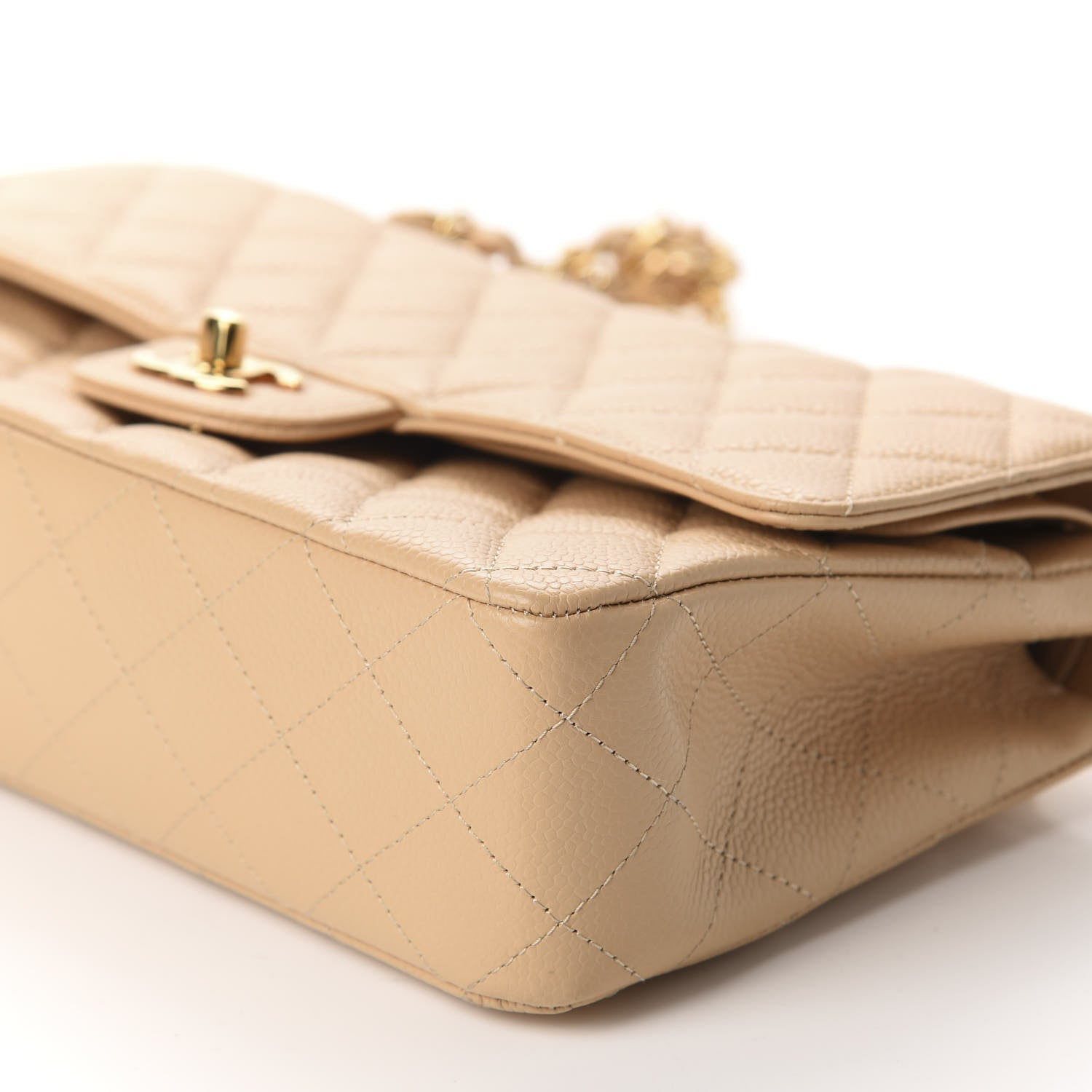 Chanel Caviar Quilted Medium Double Flap Beige Clair 7 of 11