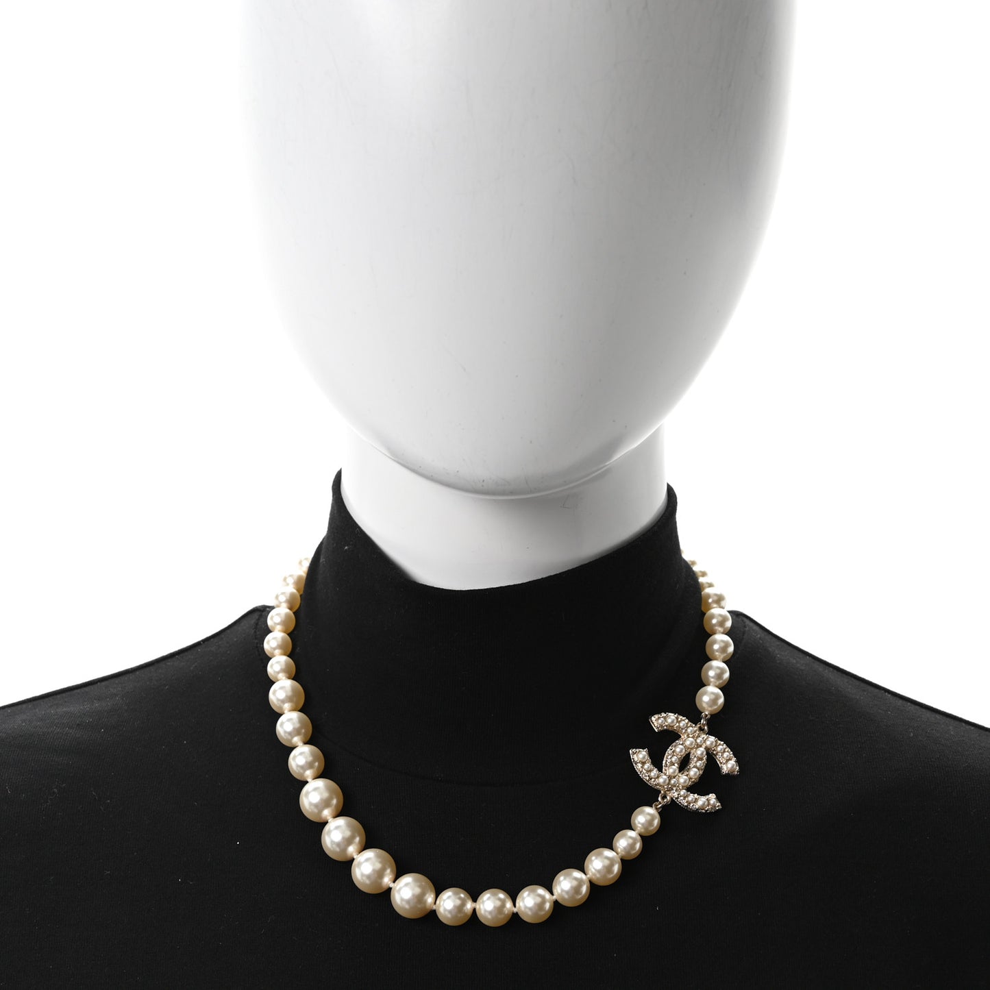Pearl CC 100th Anniversary Necklace Light Gold
