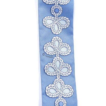 Hermes Silk Galons Et Brandebourg Twilly Ciel Ocean White 3 of 4